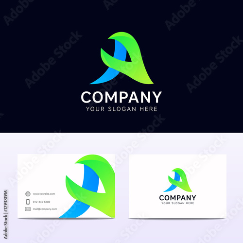 Abstract A letter icon ecologic logo sign vector design