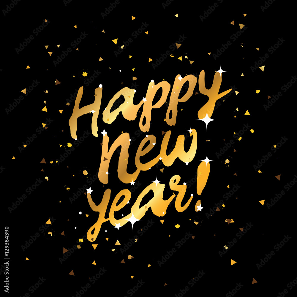 Naklejka premium Quote Happy New Year. Calligraphy.