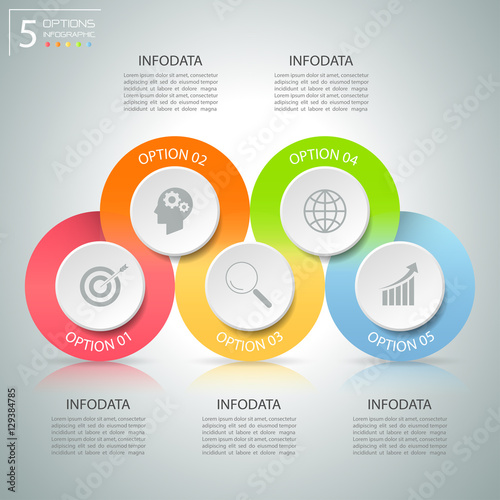Abstract 3d infographic 5 options,  Business concept infographic