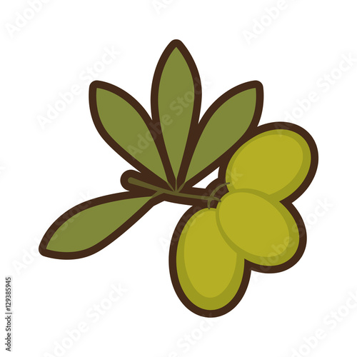 cartoon green branch olive tree nature sign vector illustration eps 10