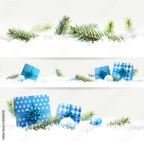 Set of three Christmas borders