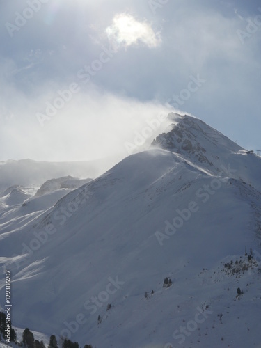 Winter snow covered mountain peaks in Europe. Great place for  sports © flucas