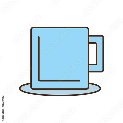 mug beverage hot capuccino tea plate vector illustration