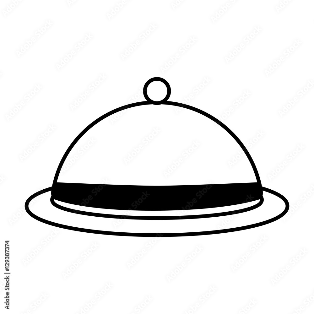 Fototapeta premium dome kitchen food service outline vector illustration eps 10