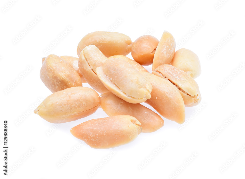 Peanuts, Closeup flavored peanuts isolated on white background Peanuts, Closeup flavored peanuts isolated on white background
