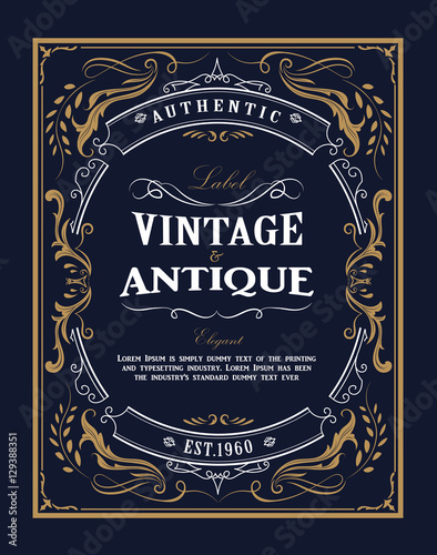 Vintage badge thin line label hand drawn banner retro design