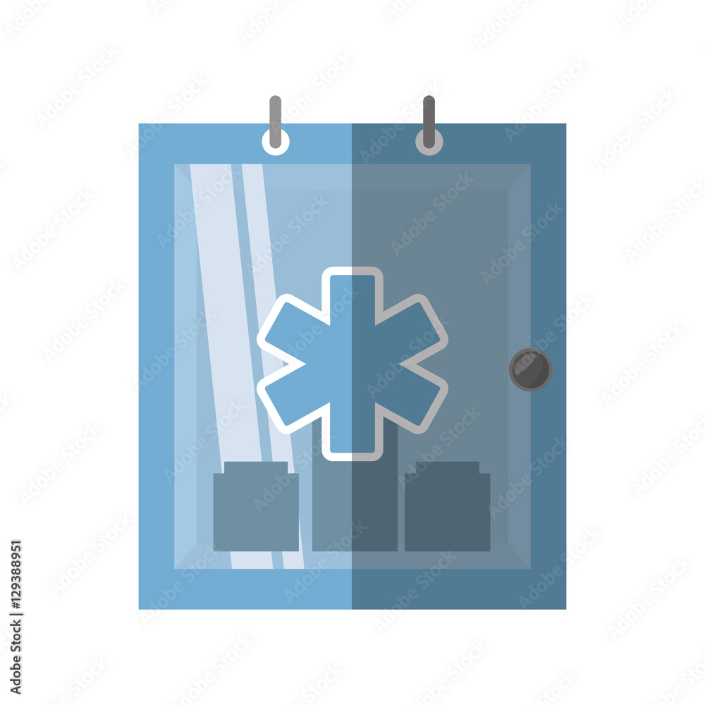 Obraz premium cabinet first aid kit medical symbol shadow vector illustration eps 10