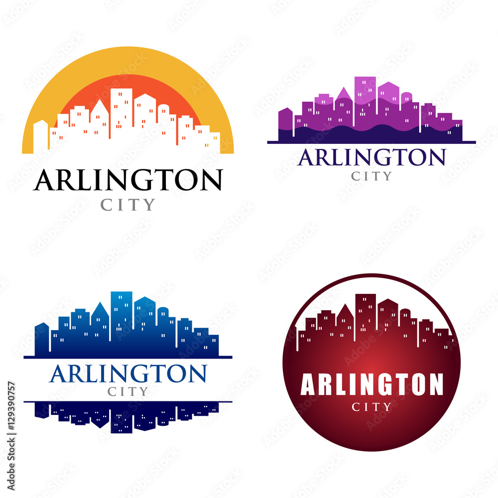 Arlington City Building Landmark Skyline Logo Template