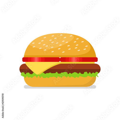 Burger in flat style