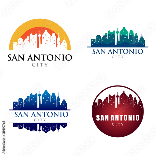 San Antonio City Building Landmark Skyline Logo Template photo