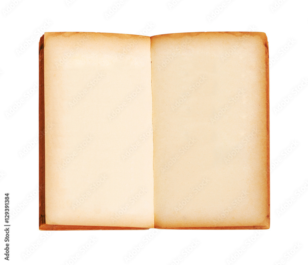 open old book on white background open old book on white background
