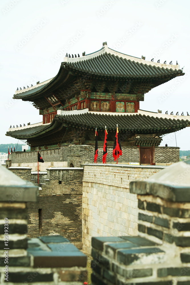 Hwaseong Fortress, Traditional Architecture of Korea in Suwon, South Korea,UNESCO World Heritage Site Hwaseong Fortress, Traditional Architecture of Korea in Suwon, South Korea,UNESCO World Heritage Site
