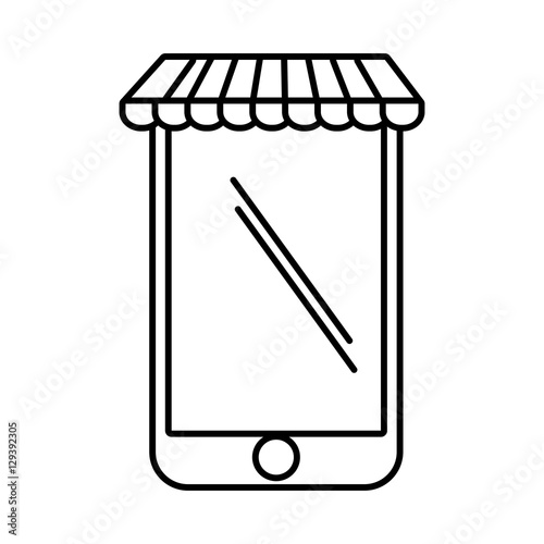 smartphone shopping online store graphic outline vector illustration eps 10