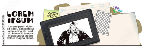 Confident a private detective. Advertising your products.