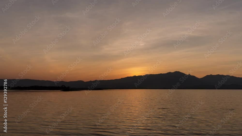 Sunset over a lake :timelapse,Phayao Sunset over a lake :timelapse,Phayao