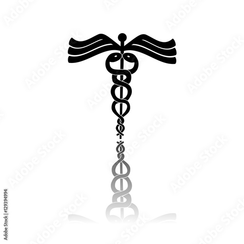 asclepius rod icon image vector illustration design 