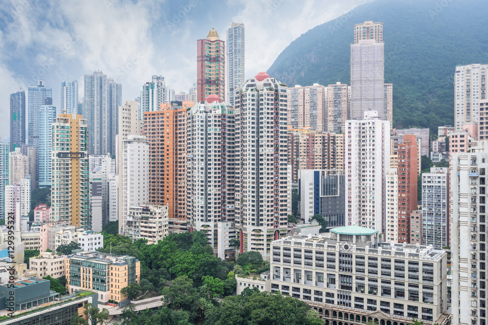 Hong Kong apartment block in China.