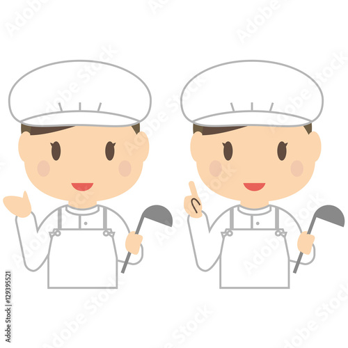 かわいい給食の女性　案内と紹介