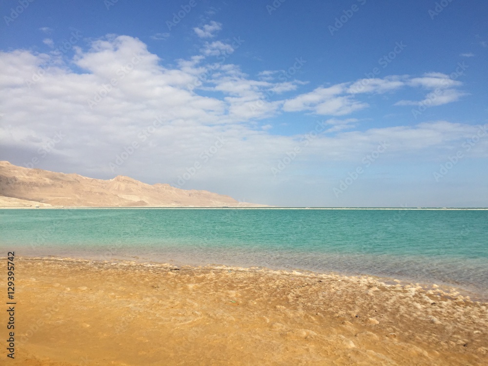 The coast line of the Dead Sea