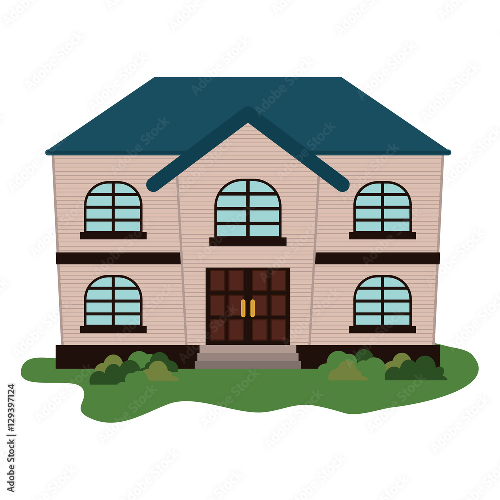 expensive looking family house icon image vector illustration design 