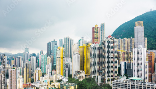 Hong Kong apartment block in China.