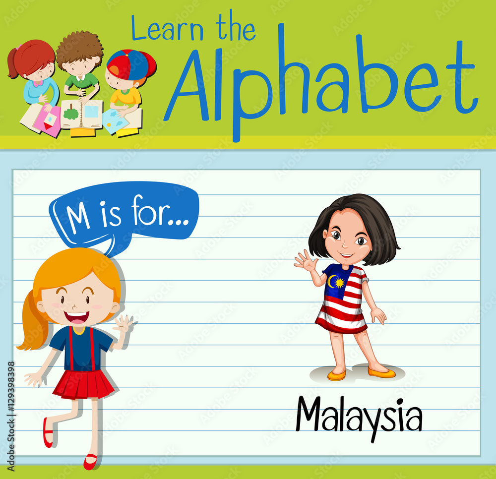 Flashcard letter M is for Malaysia Flashcard letter M is for Malaysia