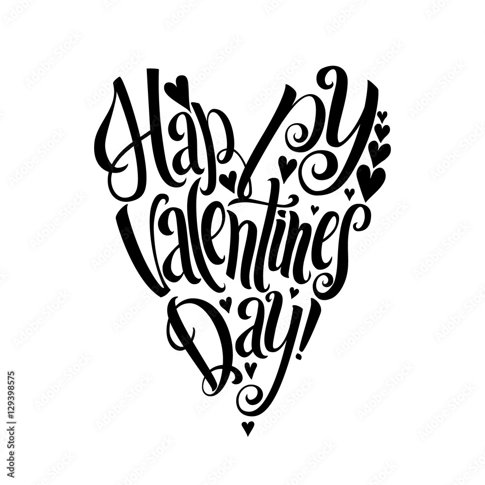 Happy Valentines Day Lettering Greeting Card