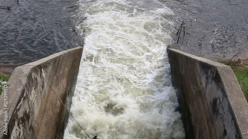 floodgate at Nong Pla Lai reservoir in Rayong, Thailand