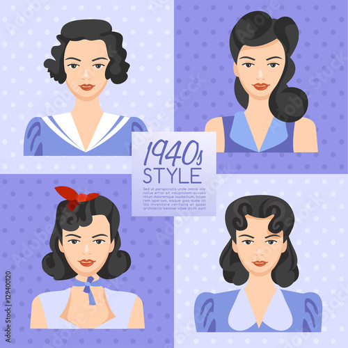 1940s Vintage Hairstyle : Vector Illustration
