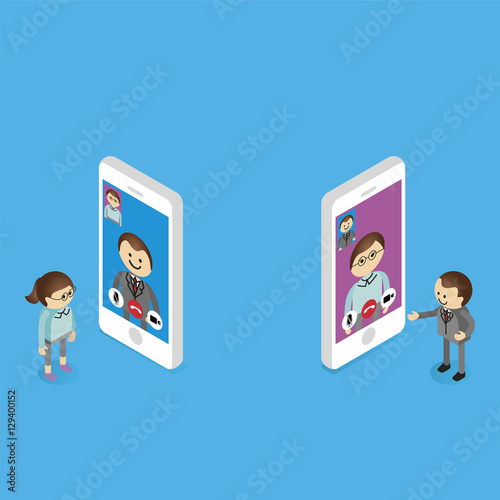 businessman make video call