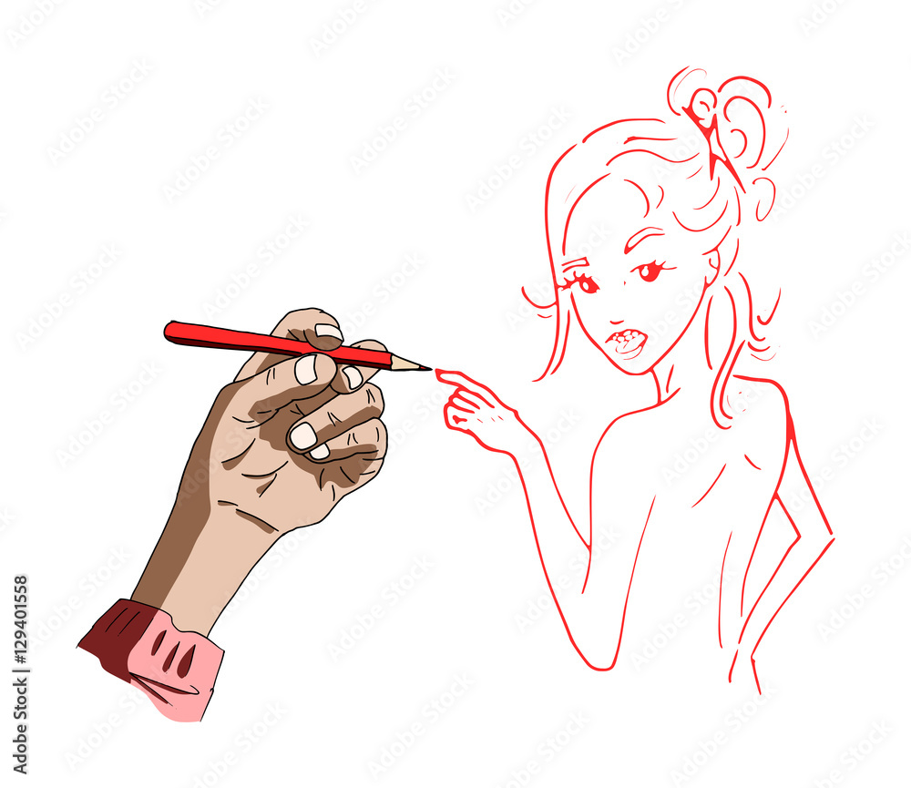 Een lijntekening maken van een vrouw