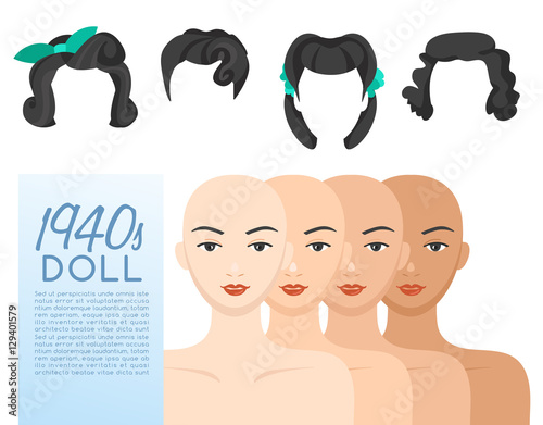 1940s Vintage Hairstyle : Vector Illustration
