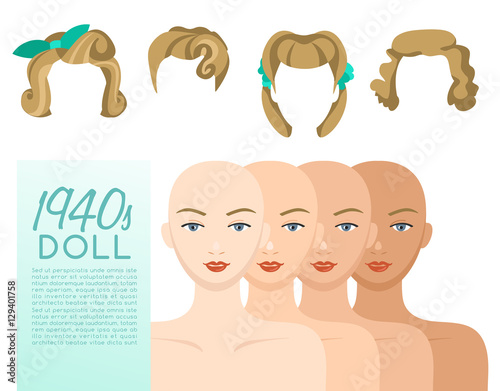 1940s Vintage Hairstyle : Vector Illustration
