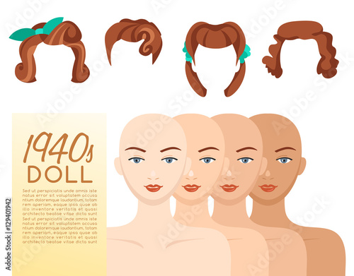1940s Vintage Hairstyle : Vector Illustration
