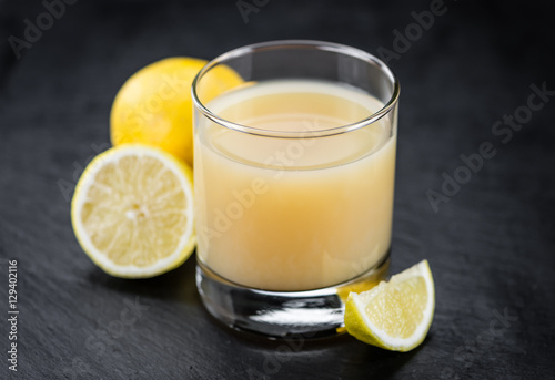 Lemon Juice on a slate slab (selective focus)