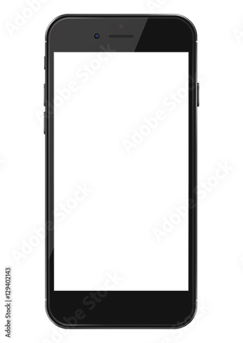 Smart phone with blank screen isolated on white background. Vector illustration. EPS10.