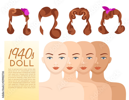 1940s Vintage Hairstyle : Vector Illustration

