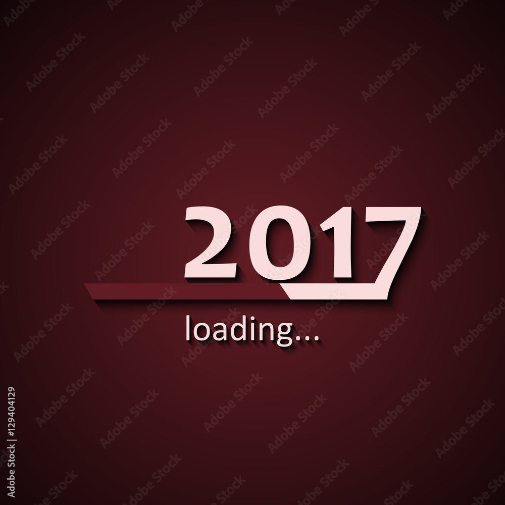 Loading 2017 inscription bar - flat design template, red edition Loading 2017 inscription bar - flat design template, red edition