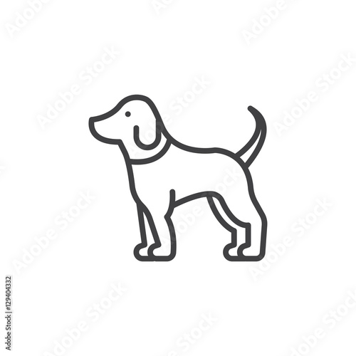 Pet dog line icon  outline vector sign  linear pictogram isolated on white. Symbol  logo illustration