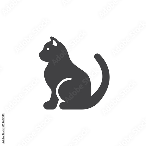 Pet cat icon vector, filled flat sign, solid pictogram isolated on white. Symbol, logo illustration