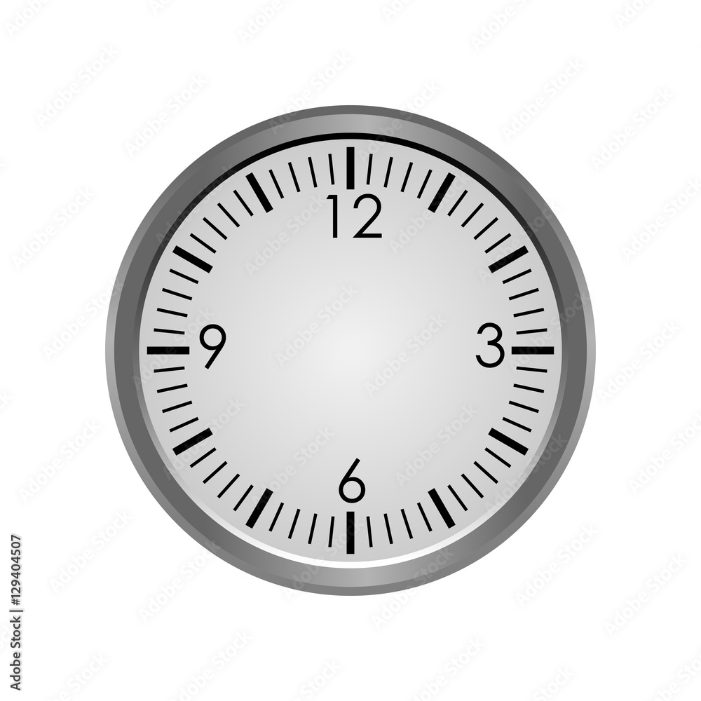 Round office clock face with no hands isolated on white background. Vector illustration Round office clock face with no hands isolated on white background. Vector illustration