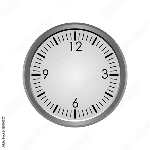 Round office clock face with no hands isolated on white background. Vector illustration