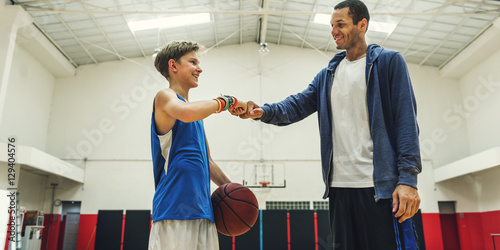 Coach Boy Athlete Basketball Bounce Sport Concept