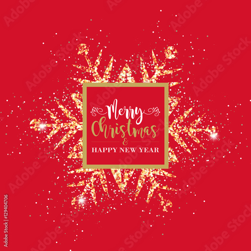 Elegant Merry Christmas, Red, Banner