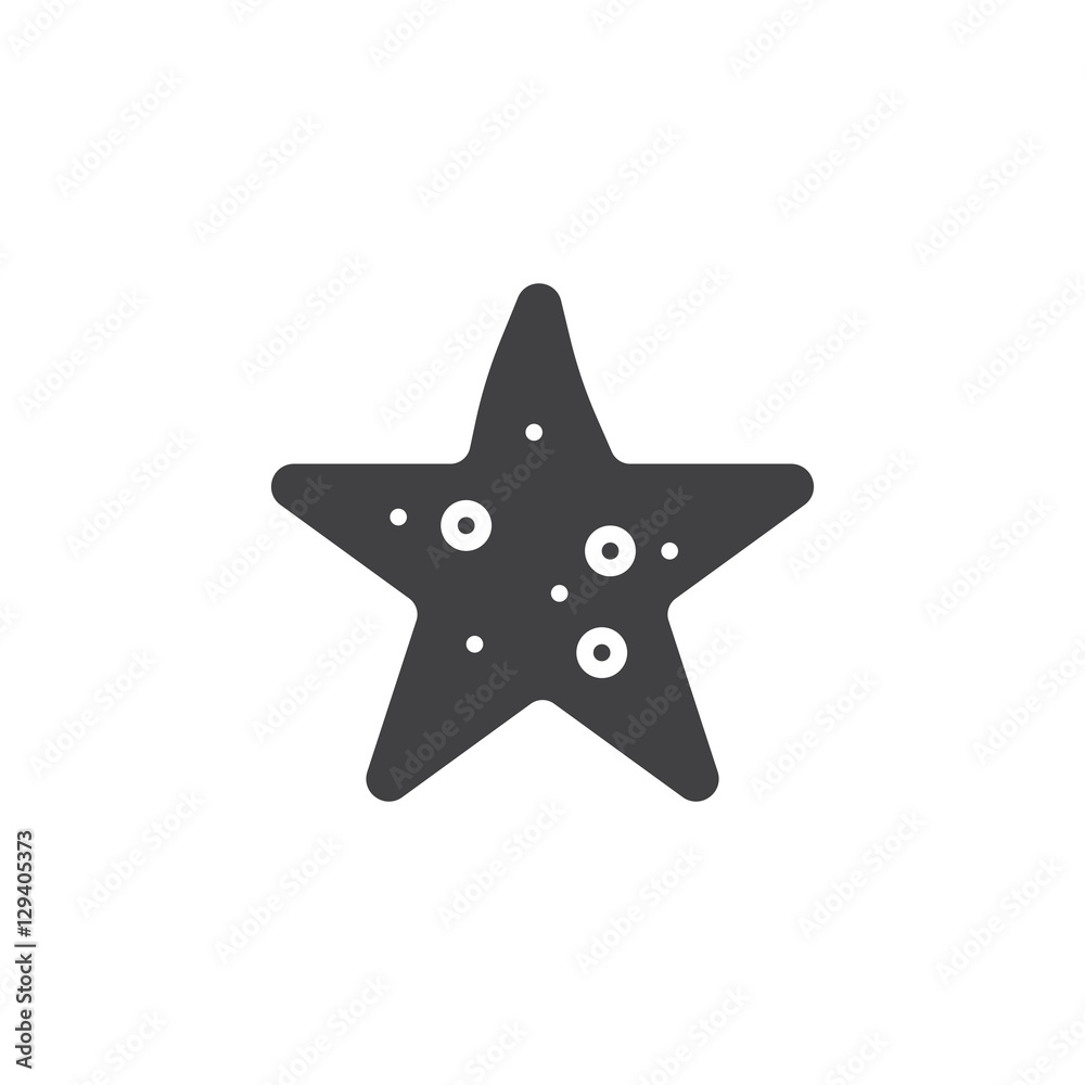 Starfish icon vector, filled flat sign, solid pictogram isolated on white. Symbol, logo illustration Starfish icon vector, filled flat sign, solid pictogram isolated on white. Symbol, logo illustration