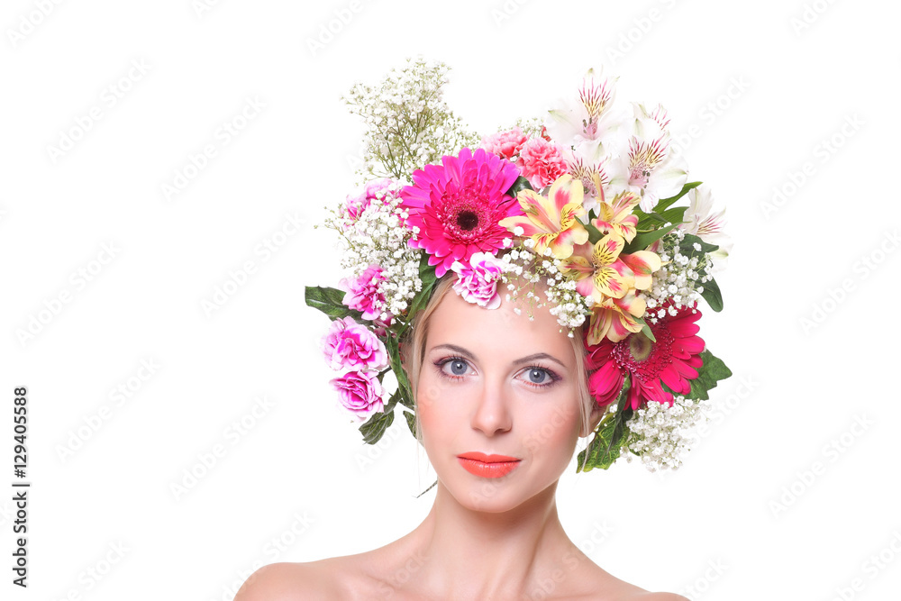 beauty with a flowered head beauty with a flowered head