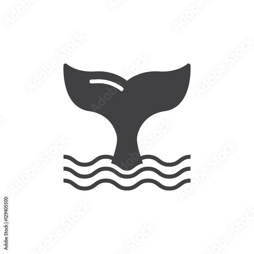 Whale tail icon vector, filled flat sign, solid pictogram isolated on white. Symbol, logo illustration