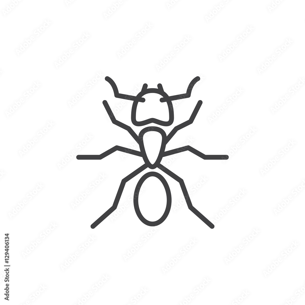 Ant line icon, outline vector sign, linear pictogram isolated on white. Symbol, logo illustration Ant line icon, outline vector sign, linear pictogram isolated on white. Symbol, logo illustration