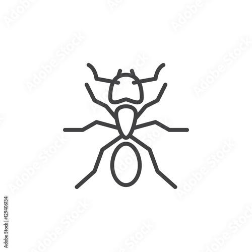 Ant line icon, outline vector sign, linear pictogram isolated on white. Symbol, logo illustration