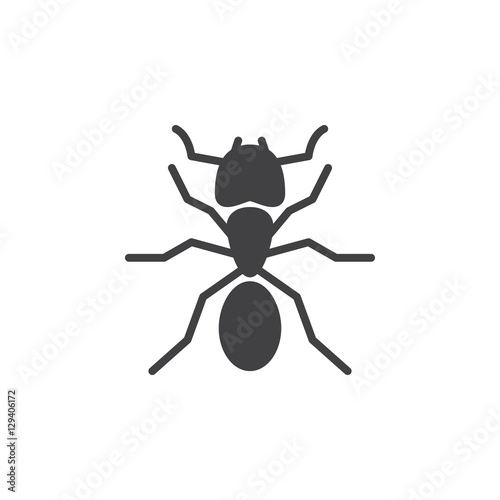 Ant icon vector, filled flat sign, solid pictogram isolated on white. Symbol, logo illustration